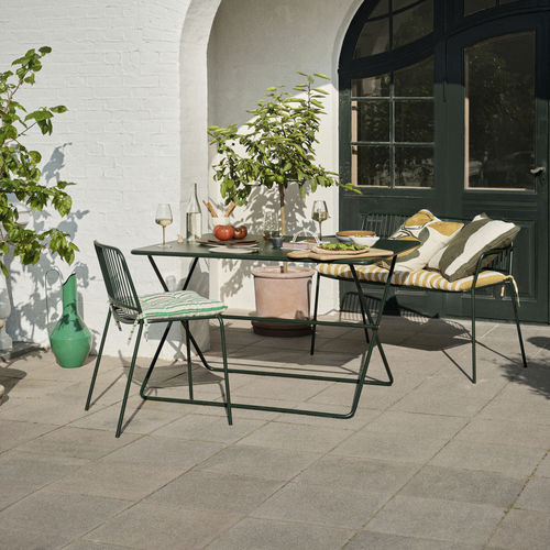 Contemporary table - EDEN  - broste - powder-coated steel / metal base / rectangular