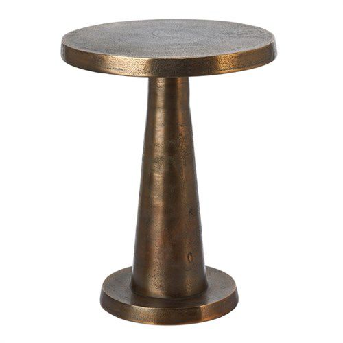 Contemporary side table - TOOT ANTIQUE LOW - Pols Potten - metal / round / home