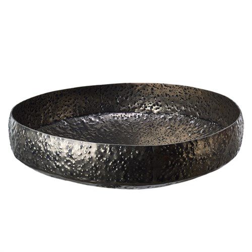 Presentation plate - HIPS GRAPHITE - Pols Potten - round / metal