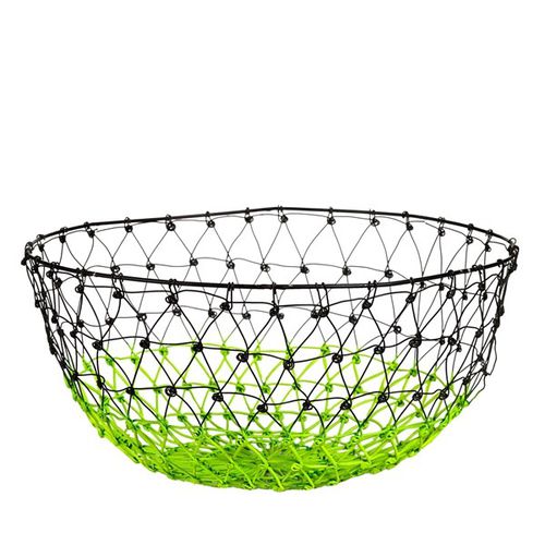 Iron fruit basket - GRADIENT BLACK/NEON GREEN - Pols Potten