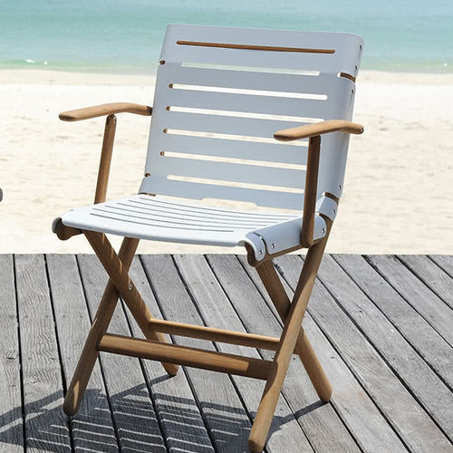 Traditional armchair - AT800 - Maiori - teak / stackable / folding
