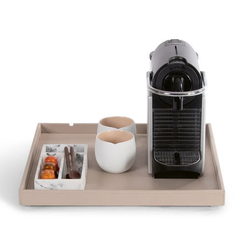 Wooden serving tray - FUJI  - Bentley Europe - synthetic leather / for hotel room