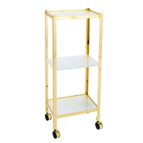 Shelf on casters - Klomfar GmbH - contemporary / brass / glass