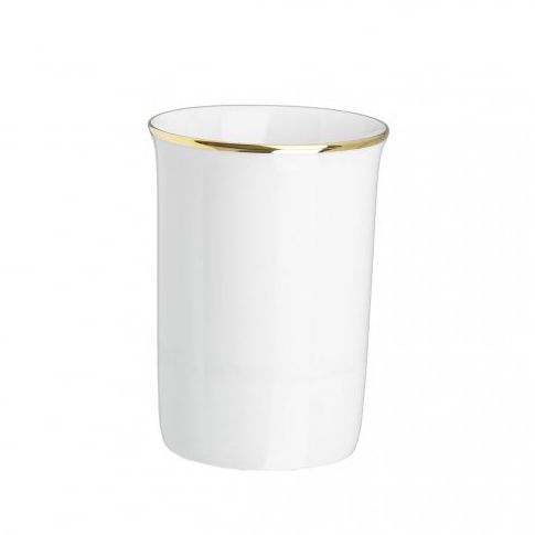 Commercial toothbrush holder - PORCELAIN WITH GOLD RIM - Klomfar GmbH