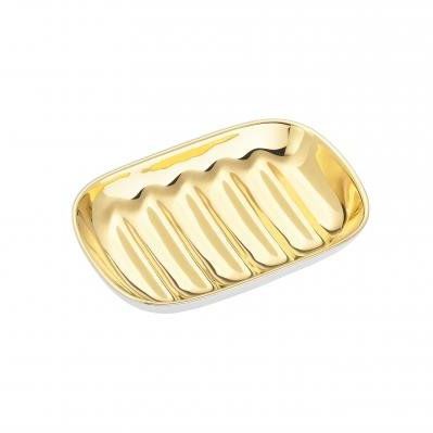 Metal soap dish - GOLD PLATED - Klomfar GmbH - porcelain