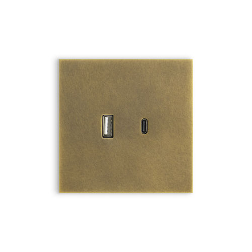 USB socket - FACET  - Atelier Luxus - double / wall-mounted / recessed