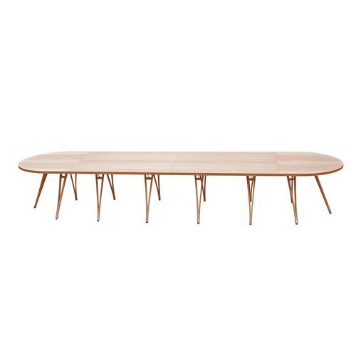 Modular dining table ILOK Quiso contemporary / oak / oak base