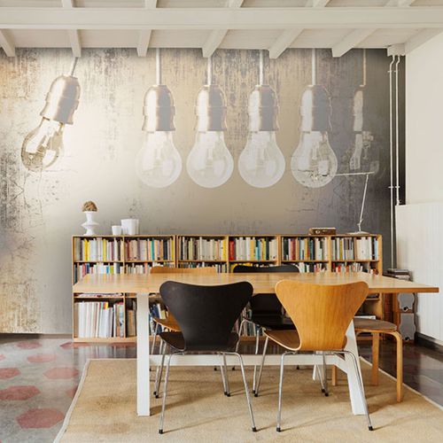 Industrial style wallpaper - LUCIOLES - Neodko - nonwoven fabric / panoramic / concrete look