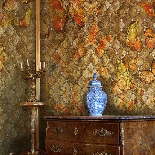 Classic wallpaper - PAPILLONS - Neodko - nonwoven fabric / vinyl / patterned