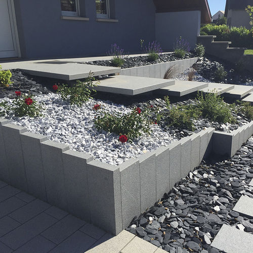Louvered fence - EMMA  - Bauma-stone - garden / natural stone / contemporary