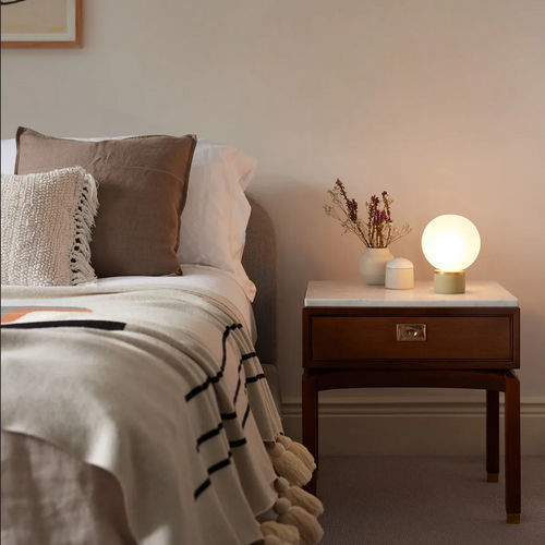Table lamp - LUCA - Heathfield - brass / frosted glass / satin