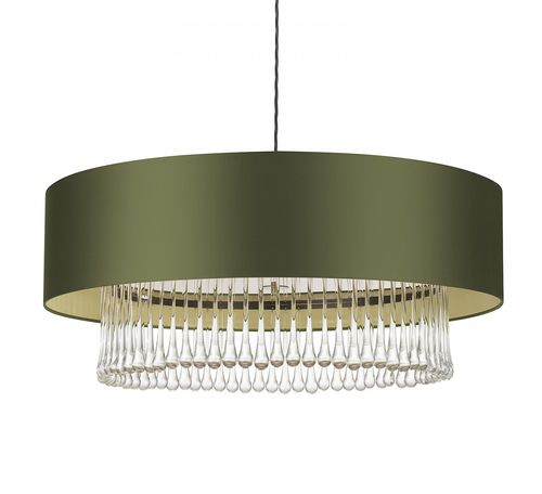 Pendant lamp - ROEHAMPTON 32″ - Heathfield - crystal / satin / traditional