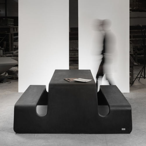 Contemporary table and bench set - Tour - Durbanis - concrete / outdoor / for public space