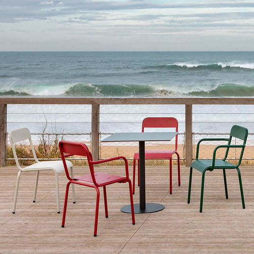 Contemporary chair - RIMINI - iSi Contract - garden / indoor / steel