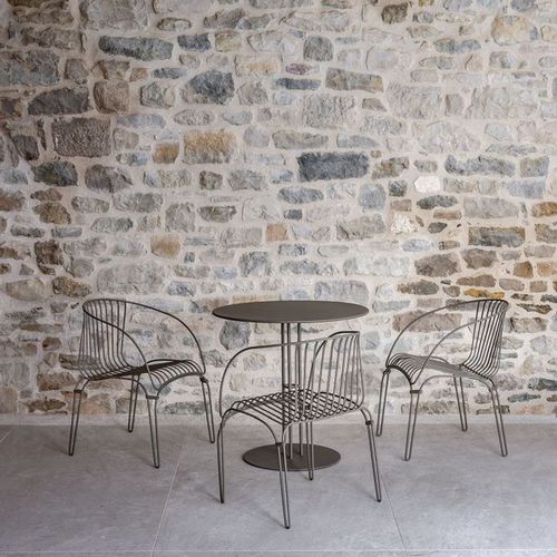 Contemporary armchair - COLONIAL  - iSi Contract - wire / black / gray