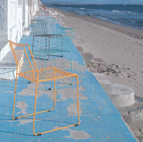 Contemporary chair - ROTTERDAM - iSi Contract - garden / indoor / galvanised steel