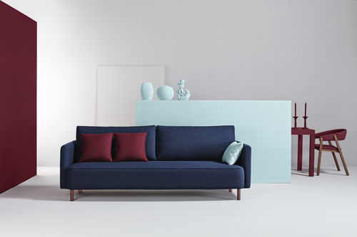 Contemporary sofa - ZERO - Missana - fabric / blue / 3-seater
