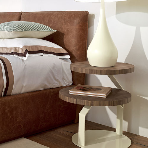 Contemporary bedside table - CORBUS - Vanguard Concept - wooden / metal / round