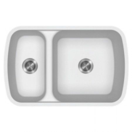 Double kitchen sink - 135 CARLA - KERROCK - without drainboard / composite / undermount