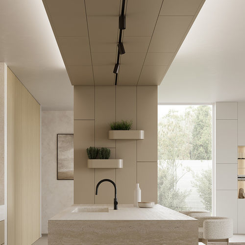 Painted aluminum suspended ceiling - LOOKUP - Ronda Design - panel / for living rooms / for wall