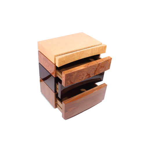 Contemporary chest of drawers - HOLLOW - Malabar - wood veneer / wood with gold leaf finish / polished brass
