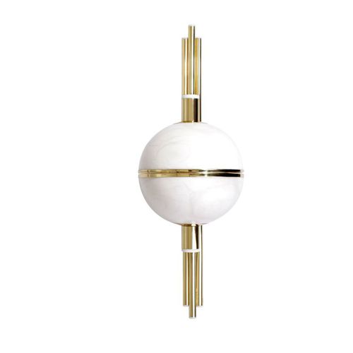Contemporary wall light - ANDROS - CreativeMary - indoor / polished brass / alabaster