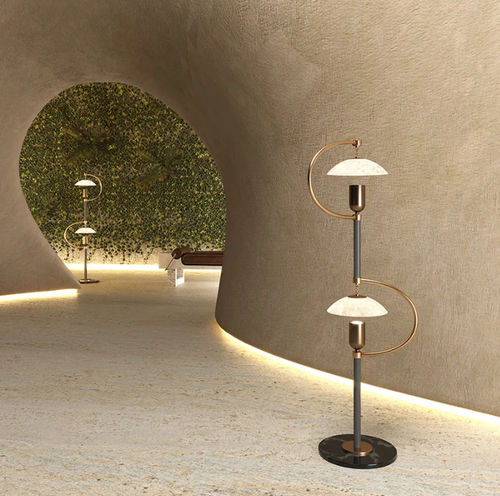 Floor lamp - SOFO - CreativeMary - brass / glass / marble