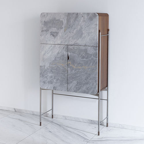 Contemporary bar cabinet - RICH NUVOLATO - MAAMI HOME - walnut / wood ...