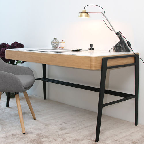 Contemporary office desk - BOUVET DESK ARABESCATO - MAAMI HOME - wooden / metal / marble