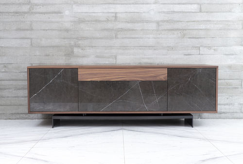 Contemporary sideboard - GRAMMI S GREY KENDZO - MAAMI HOME - walnut / wood veneer / marble