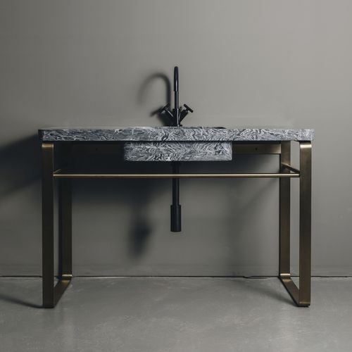 Free-standing washbasin - VANUATU DOURO - MAAMI HOME - marble / stainless steel / with counter