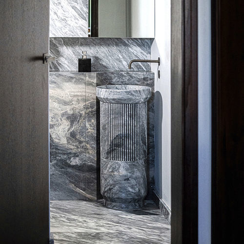 Free-standing washbasin - DORIC - MAAMI HOME - marble / handmade / circular