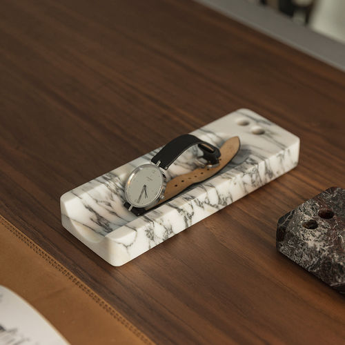 Marble desk organizer - HALF PIPE ARABESCATO - MAAMI HOME
