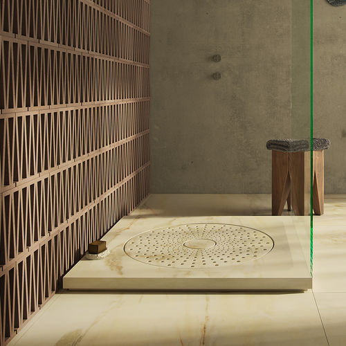 Square shower base - CONTINENTAL ESTREMOZ - MAAMI HOME - raised / marble / non-slip