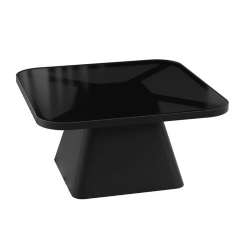 Contemporary coffee table - PETRA - AKANTE - glass / lacquered metal steel base / square
