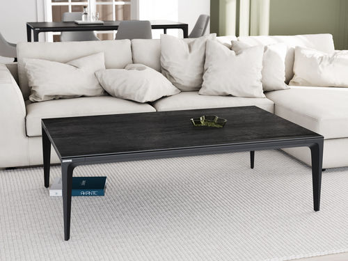 Contemporary coffee table - SALVADOR - AKANTE - ceramic / lacquered metal steel base / rectangular