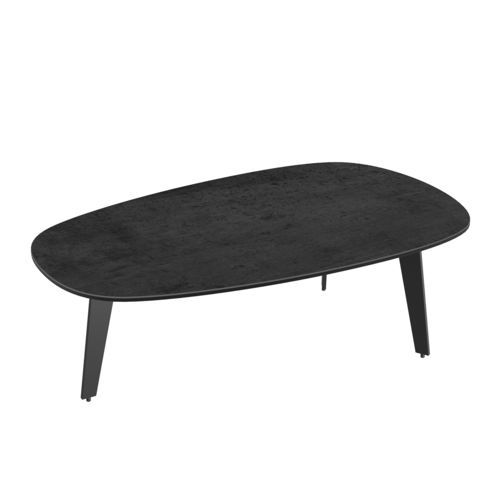 Contemporary coffee table - GALICE - AKANTE - glass / ceramic / lacquered metal steel base