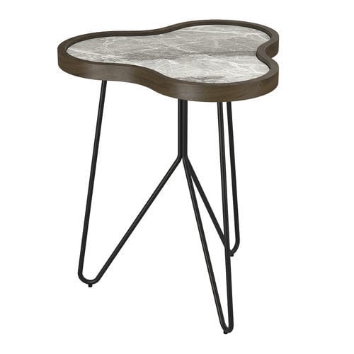 Contemporary side table - FLOWER - AKANTE - walnut / MDF / ceramic