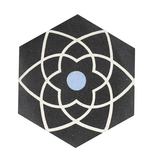 Polished encaustic cement tile - MARIA STARLING 03 - Karoistanbul - indoor / outdoor / floor