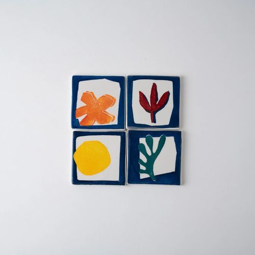 Ceramic tile - WATER SERIES - Karoistanbul - painted / colored / indoor