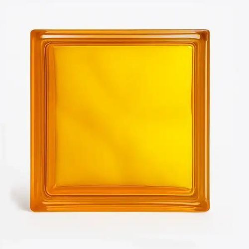 Square glass brick - YELLOW CLOUDY - Karoistanbul - smooth / interior / bathroom