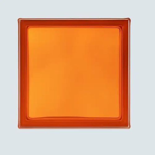 Square glass brick - SAFFRON CLOUDY - Karoistanbul - smooth / for wall / for partition wall