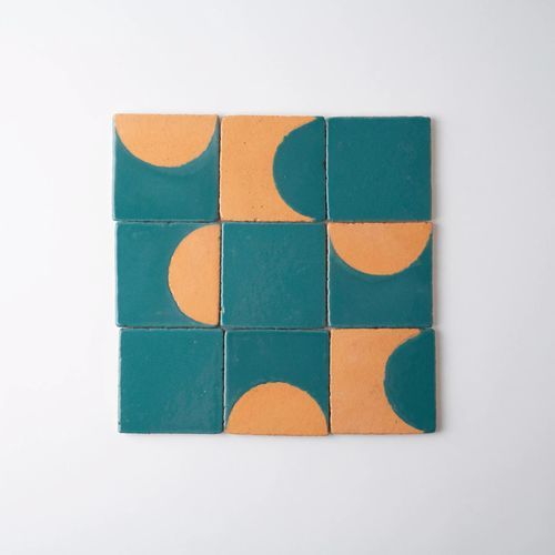 Clay tile - BEJ-MAT TURQUOISE 05 - Karoistanbul - high-gloss / matte / indoor