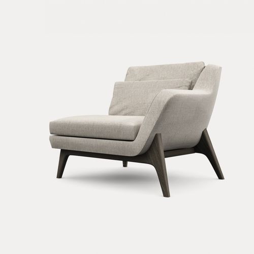 Contemporary armchair - GLORIOUS - Enne - fabric / corner / gray