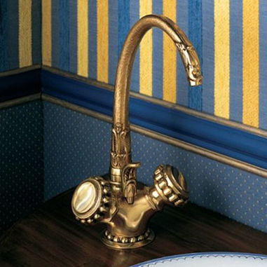 Double-handle washbasin mixer tap - 2231 - Herbeau - countertop / metal / bathroom