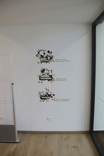 Nature wall sticker - MÉDIATHÈQUE BARR - Atelier d'Art Osmoze - Design & décoration murale - for public building / signage