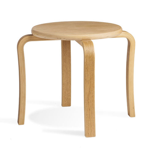 Contemporary stool - Lux - Tarmeko LPD - wood veneer / wooden base / stackable