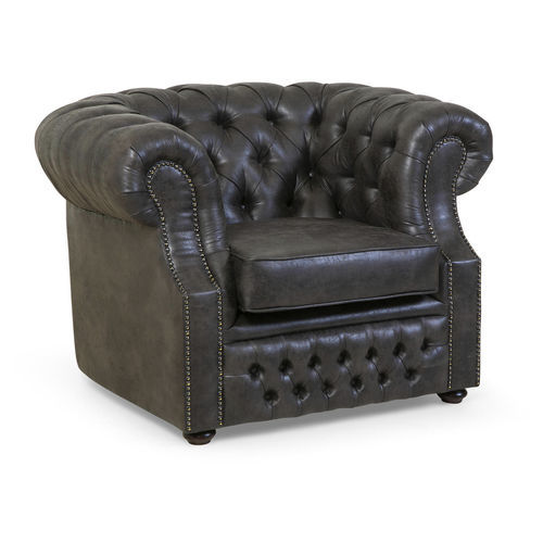 Chesterfield armchair - Tarmeko LPD - fabric / leather / upholstered
