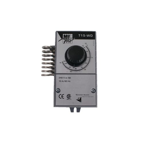 Heating thermostat - R55 - flowair - for ventilation system / room / gray
