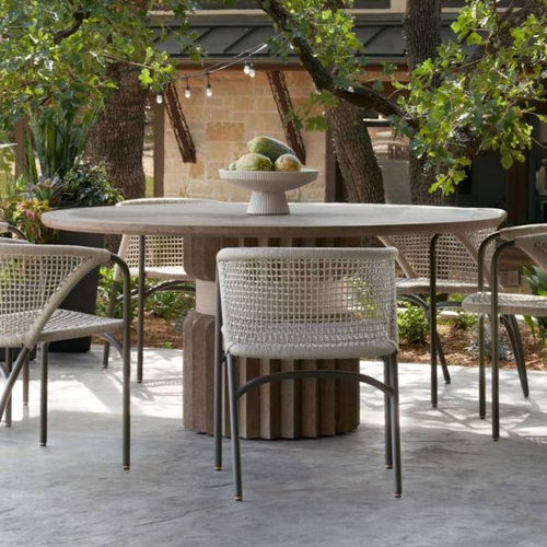 Contemporary dining table - ECHO - Arteriors Home - teak / teak base / round